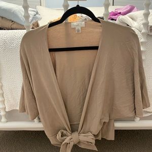 Tan tie front top